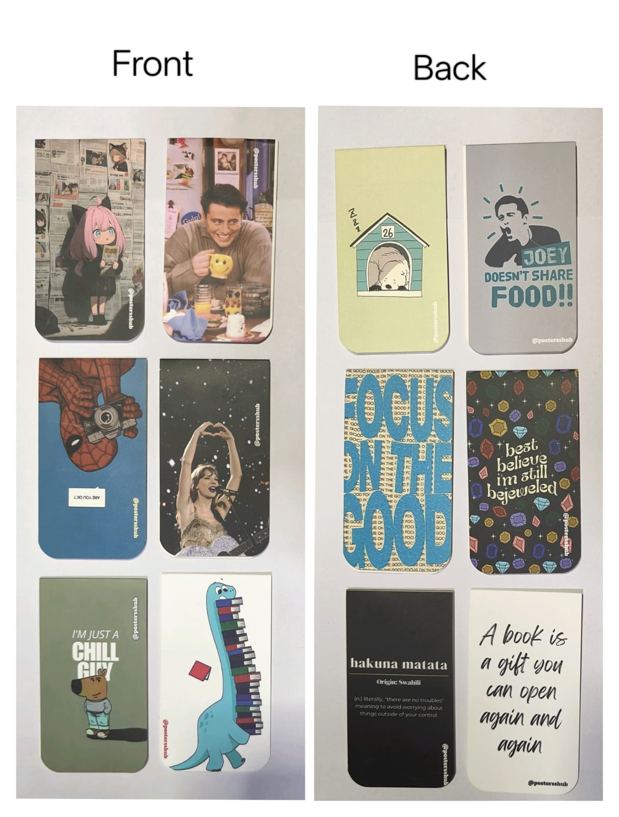 Magnetic Bookmarks (H2) Set of 6