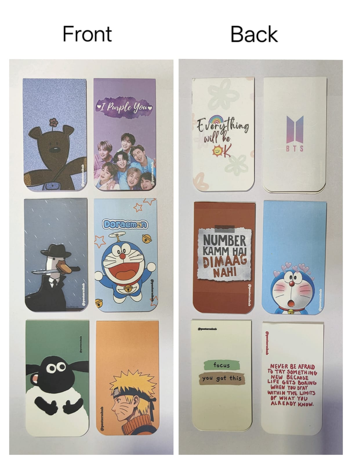 Magnetic Bookmarks (L2) Set of 6