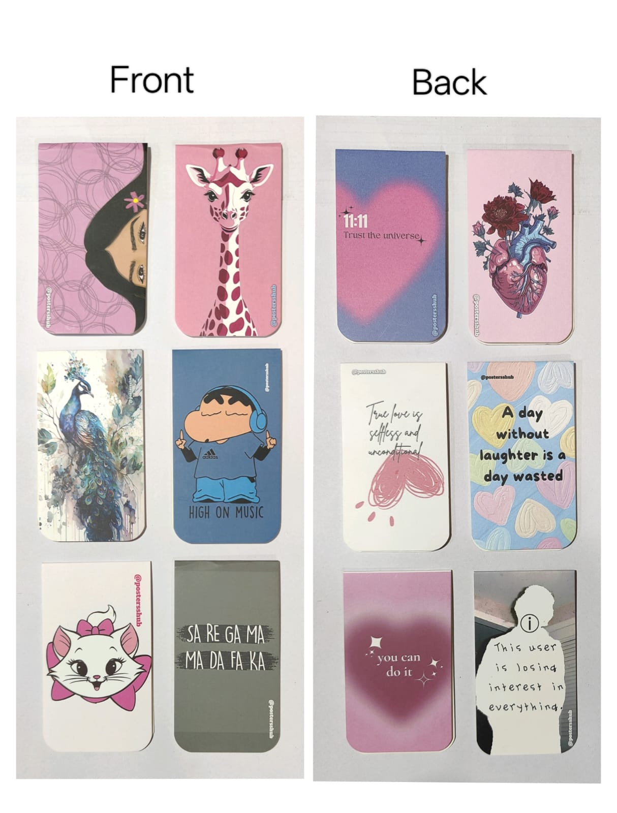 Magnetic Bookmarks (K) Set of 6