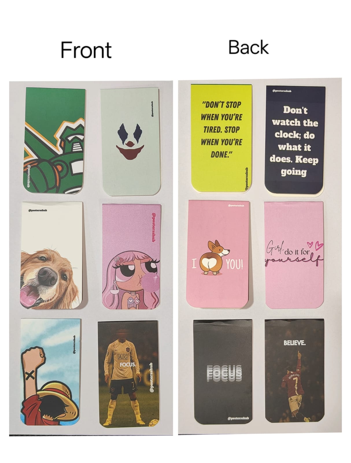 Magnetic Bookmarks (T) Set of 6