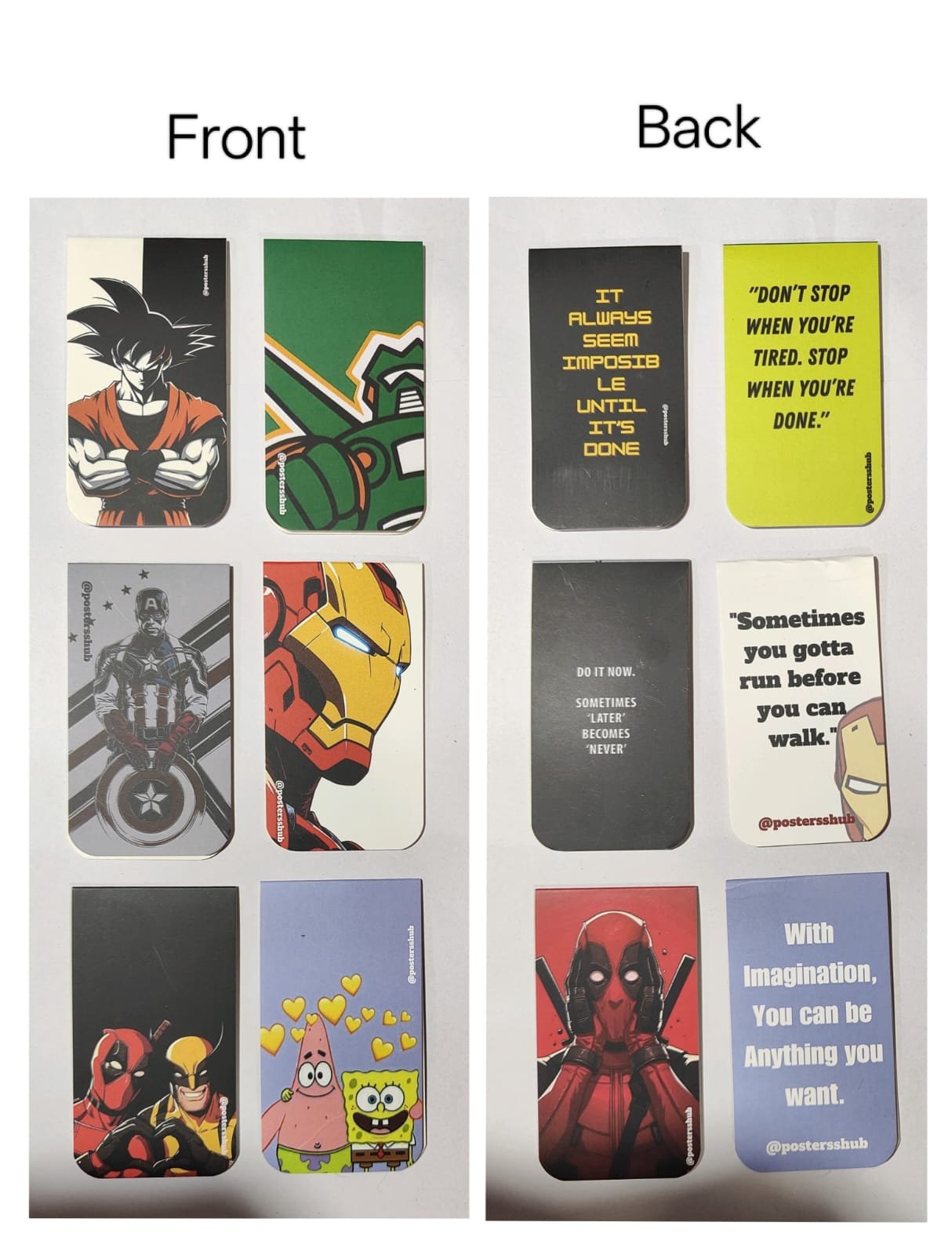 Magnetic Bookmarks (U) Set of 6