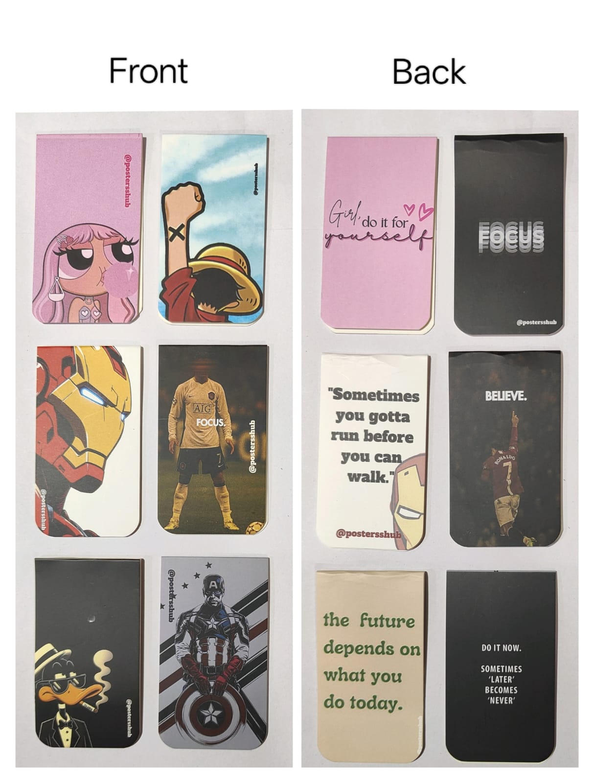 Magnetic Bookmarks (V) Set of 6