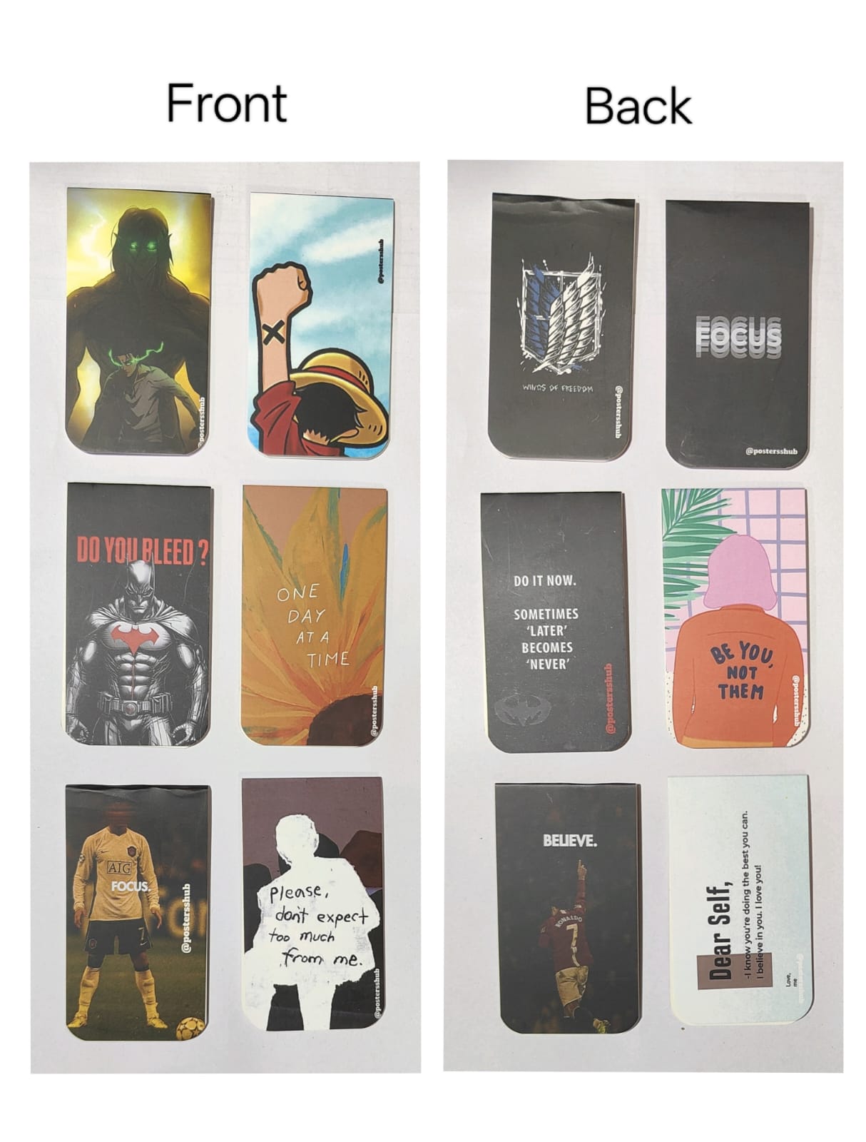 Magnetic Bookmarks (W) Set of 6