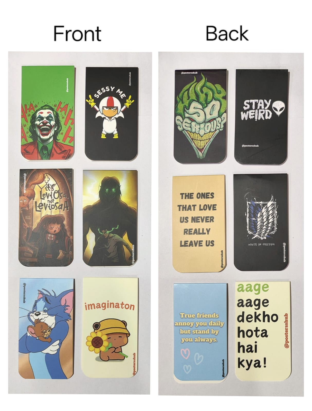 Magnetic Bookmarks (Y) Set of 6