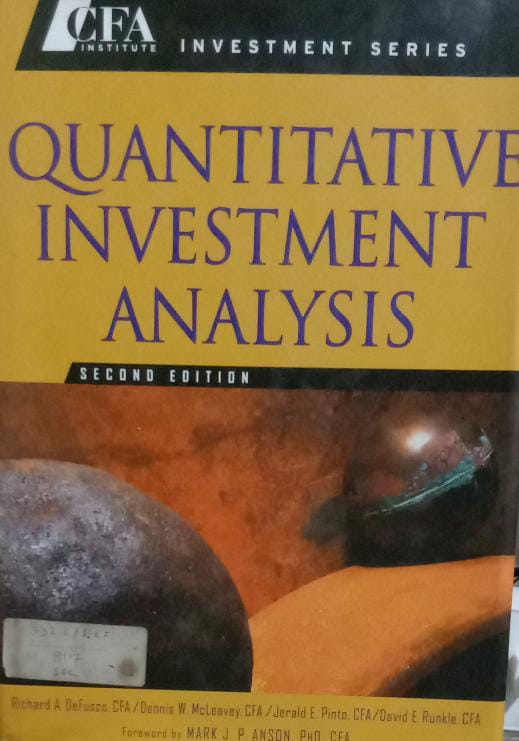 Quantitative investment analysis [hardcover] [rare books]