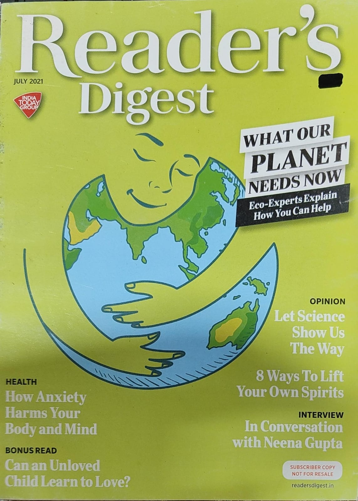 Reader's Digest India - July 2021 What Our Planet Needs Now [rare books]