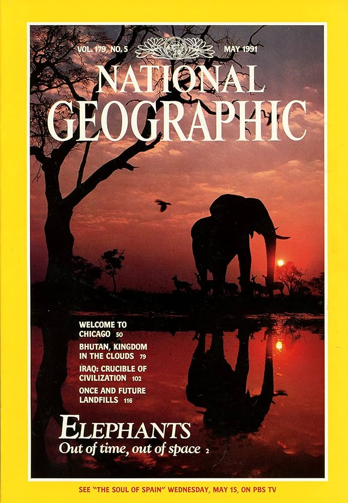 Elephants Out Of Time, Out Of Space [national geographic][rare books][may 1991]
