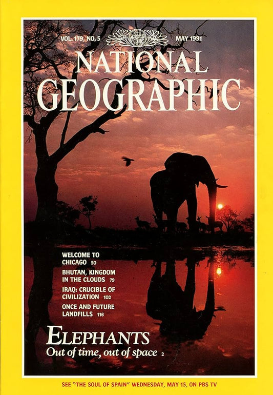 Elephants Out Of Time, Out Of Space [national geographic][rare books][may 1991]