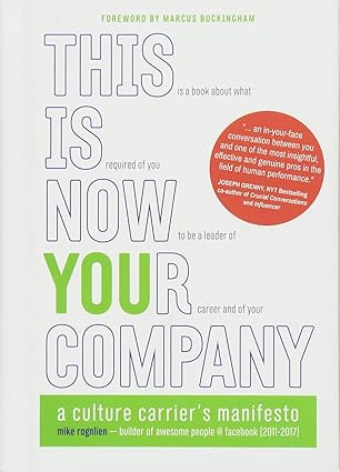 This Is Now Your Company: A Culture Carrier's Manifesto by Mike Rognlien [Hardcover] [rare books]