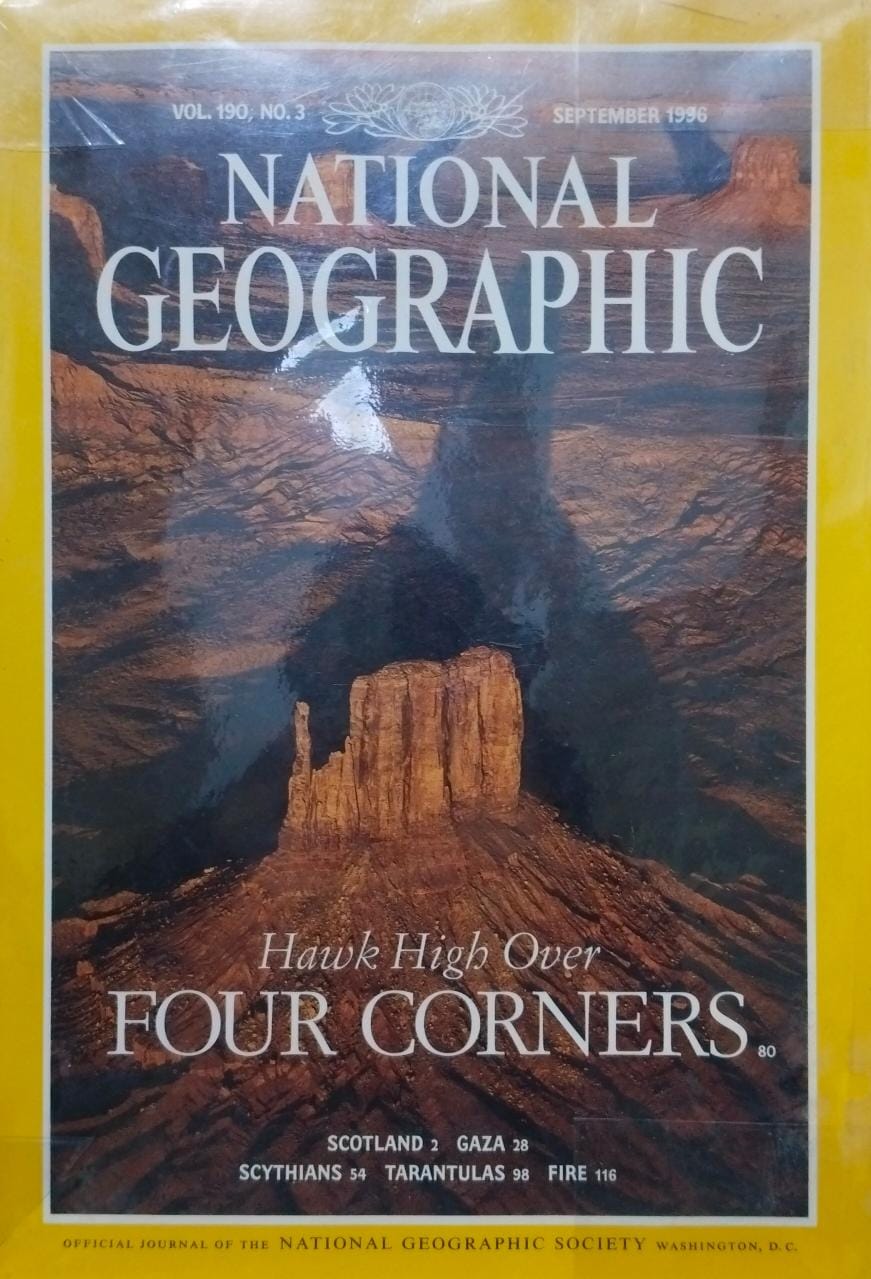 Hawk high over four corners [national geographic][rare books][september 1996]