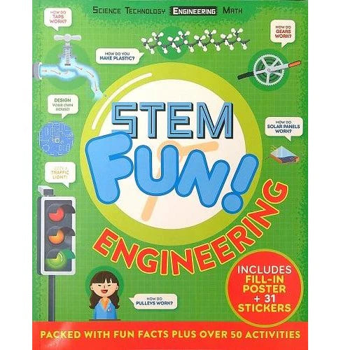 Stem Fun:Engineering [Fill-In Poster +31 Stickers] by Nancy Dickmann [Premium Books]