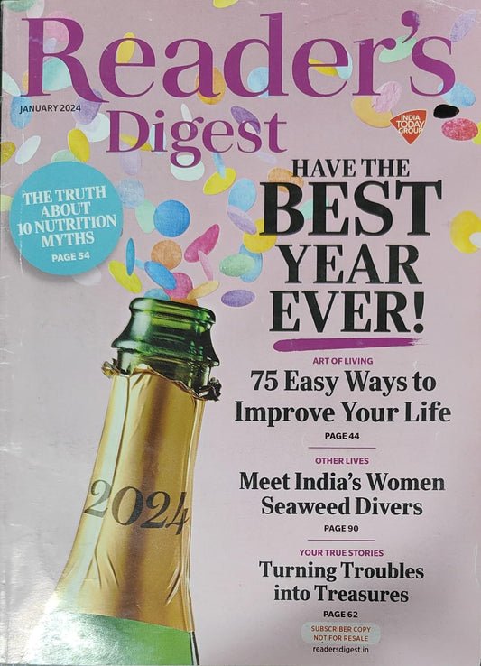 Reader's Digest India - January 2024 - Have The Best Year Ever!  [rare books]