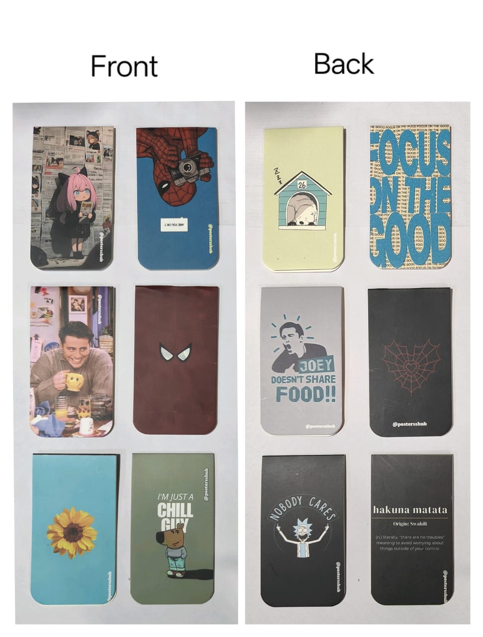 Magnetic Bookmarks (T2) Set of 6