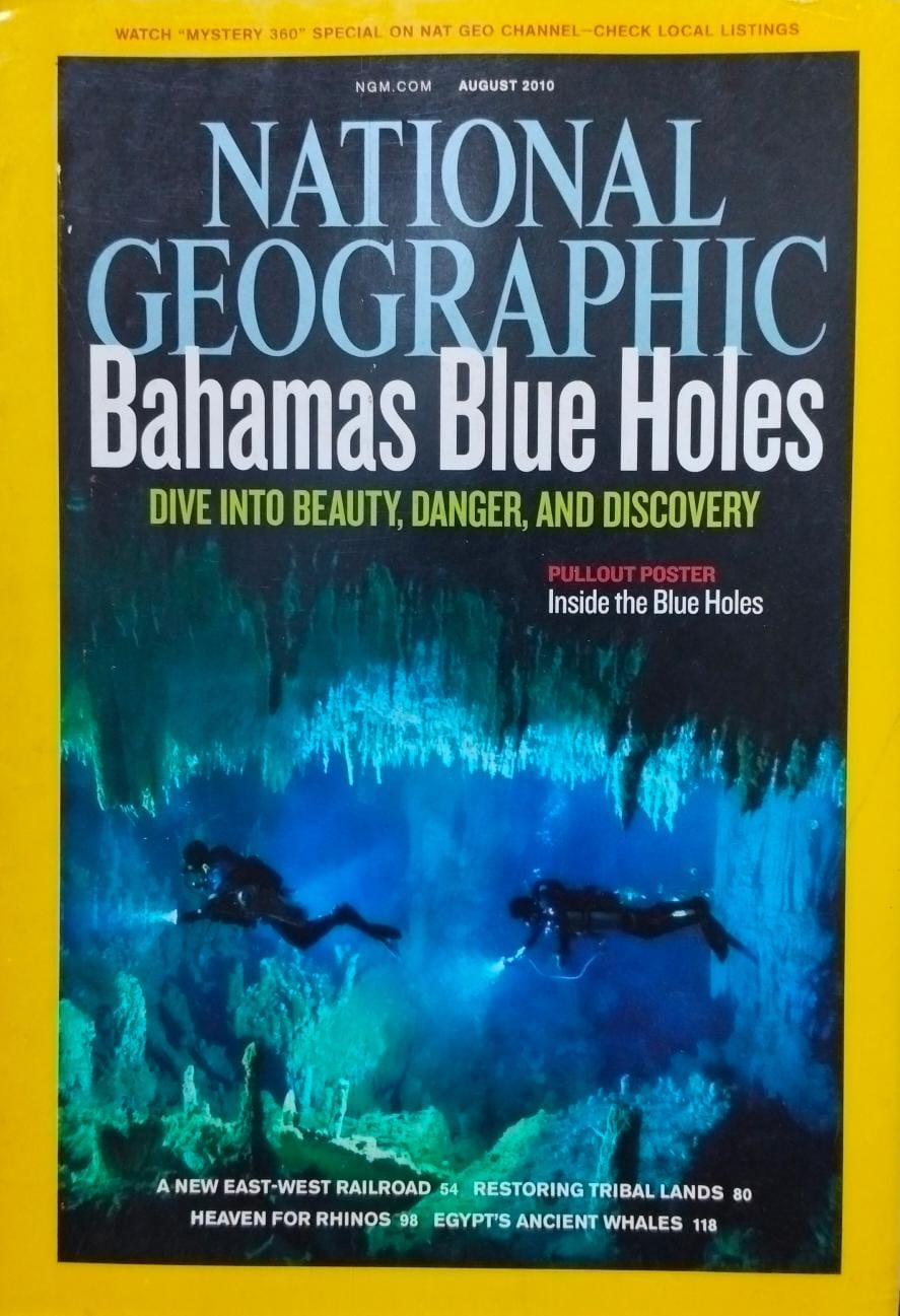 Bahamas blue holes [national geographic][rare books][august 2010]