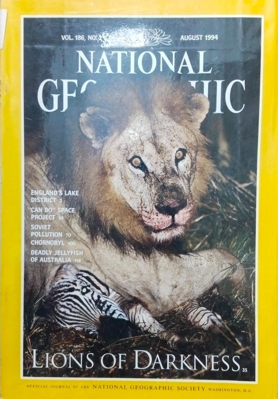 Lions of darkness [national geographic][rare books][august 1994]