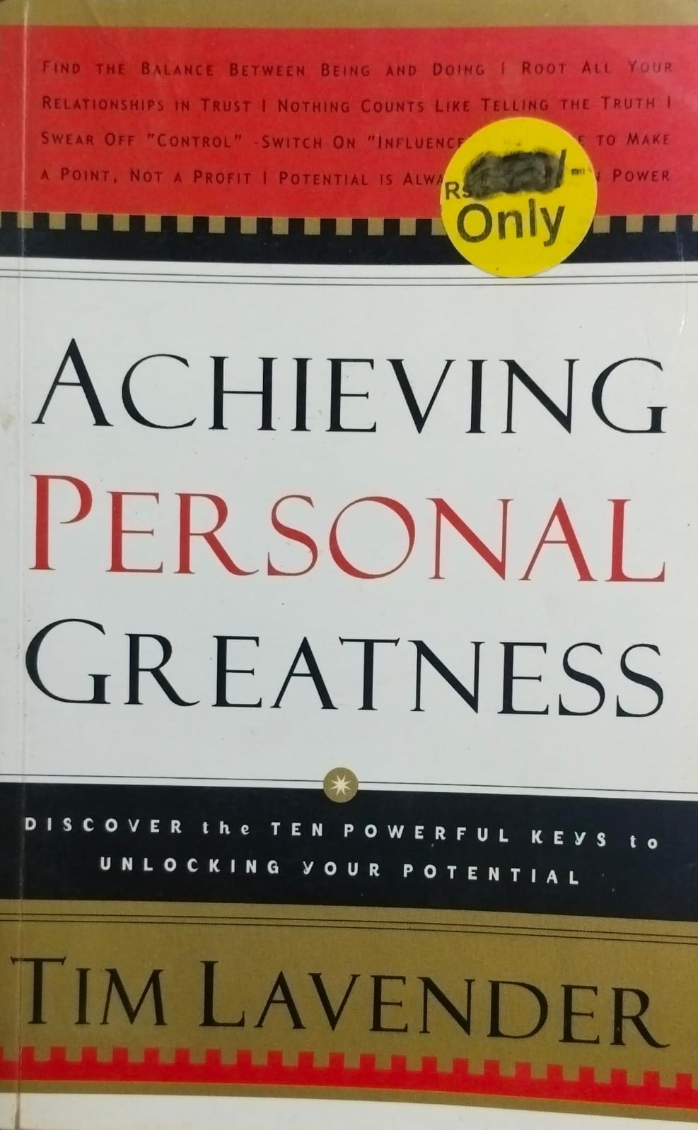 Achieving personal greatness by Tim Lavender [rare books]