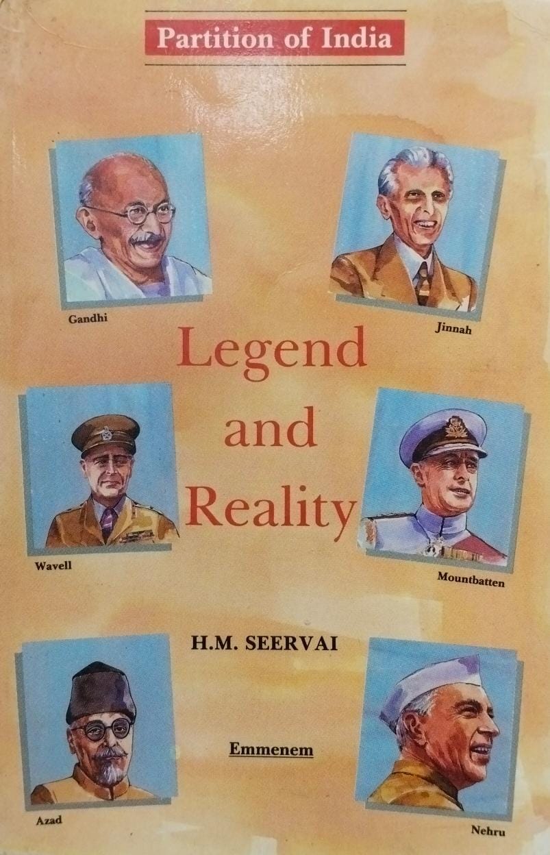 Partition of india-legend and reality [rare books]