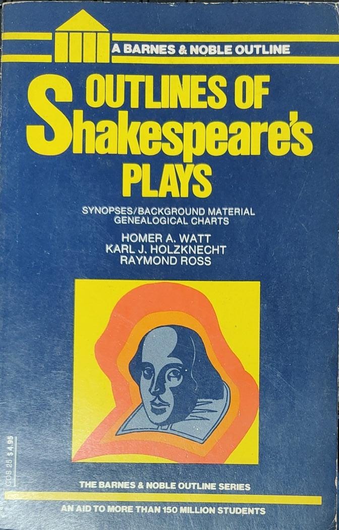 Outlines of Shakespeare's Plays by Homer A. Watt [rare books]