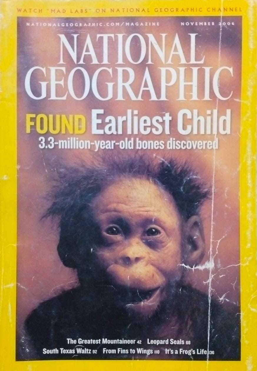 Found earliest child [national geographic][rare books][november 2006]