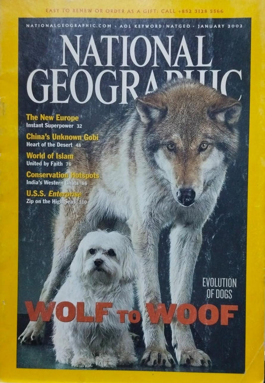 Wolf to woof [national geographic][rare books][january 2002]
