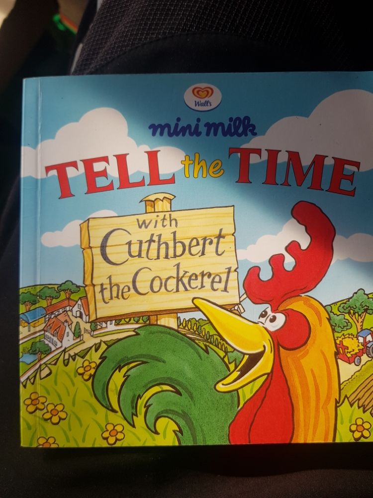 Tell The Time With Cuthbert The Cockerel. Mini Milk