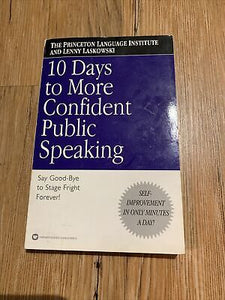 10 Days to More Confident Public Speaking (RARE BOOKS)