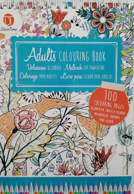 Adult Colouring Book 100 pages [SPIRAL BOUND]