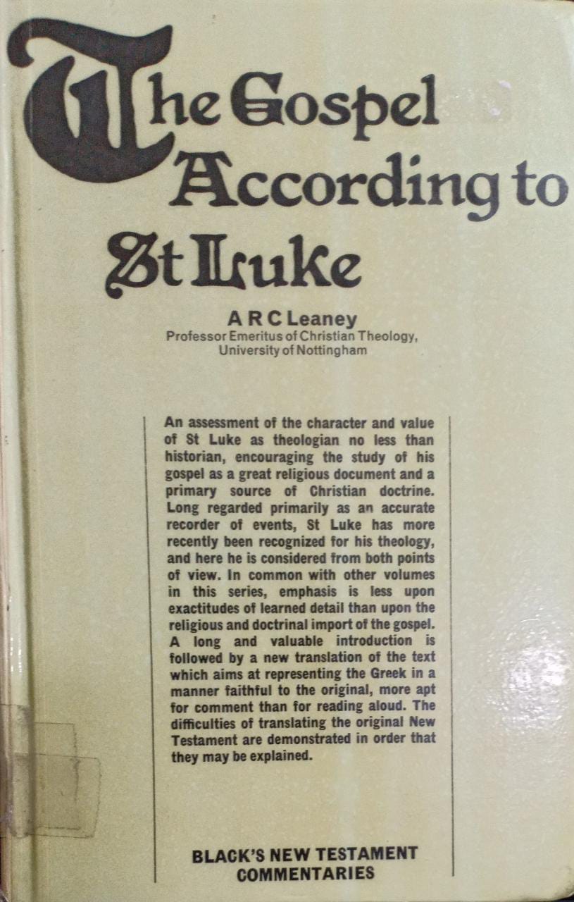 The Gospel According to St. Luke [HARDCOVER] (RARE BOOKS)